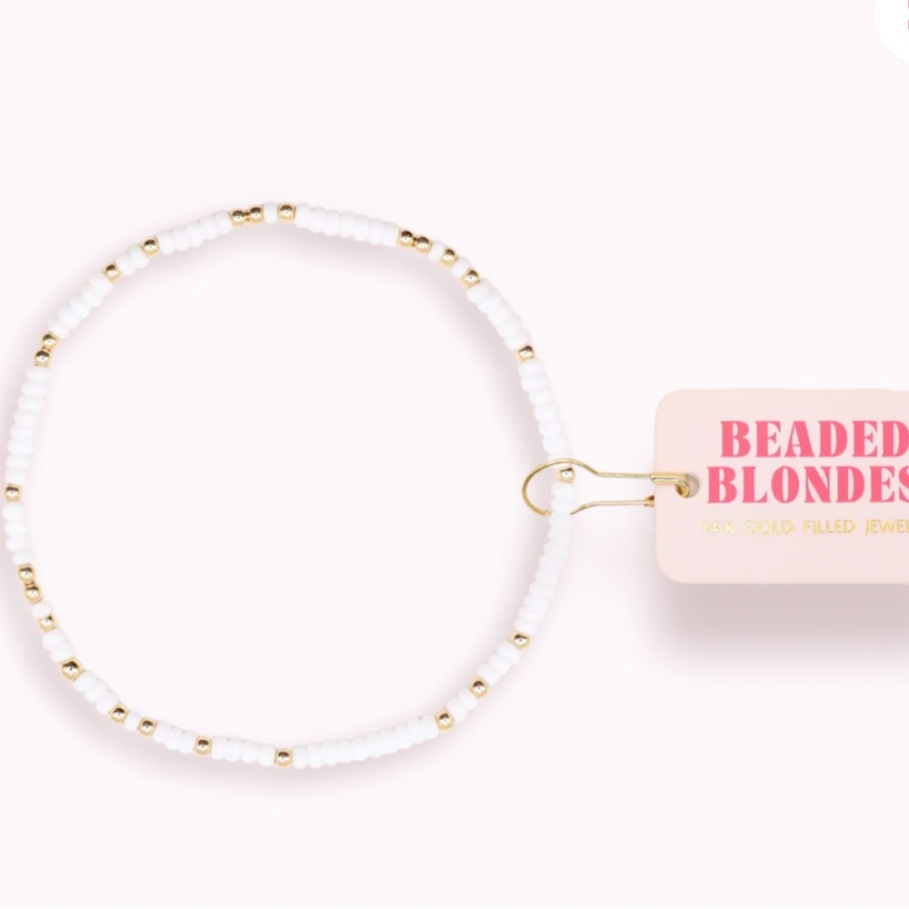 Beaded Blondes White and Gold Bracelet